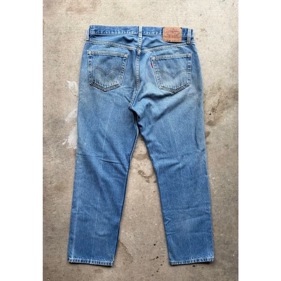 Levi's Other - Vintage 90s Levi's 501 ButtonFly Distressed Straight Leg Denim Jeans Size 34x30